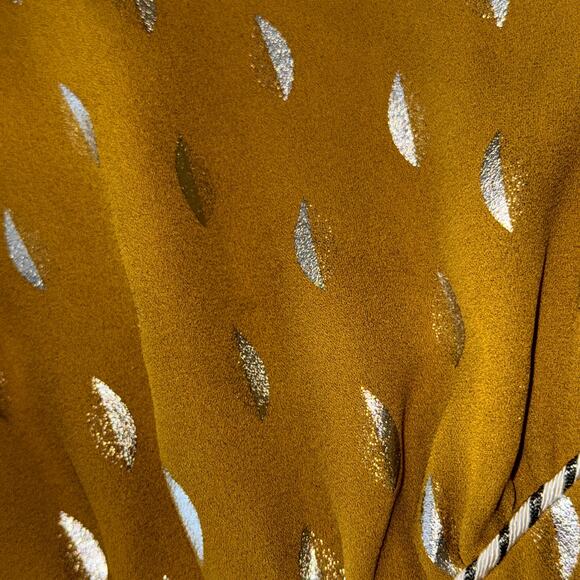 House of Harlow 1960 x REVOLVE OWEN DRESS Flowy Metallic Dot Small Mustard Flaw - Picture 6 of 15